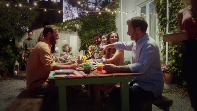 Video Reference: People, Meal, Event, Fun, Community, Table, Eating, Sitting, Lunch, Conversation