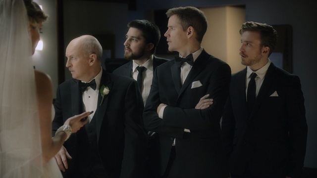 Video Reference: suit, formal wear, man, gentleman, tuxedo, event, groom, ceremony, Person