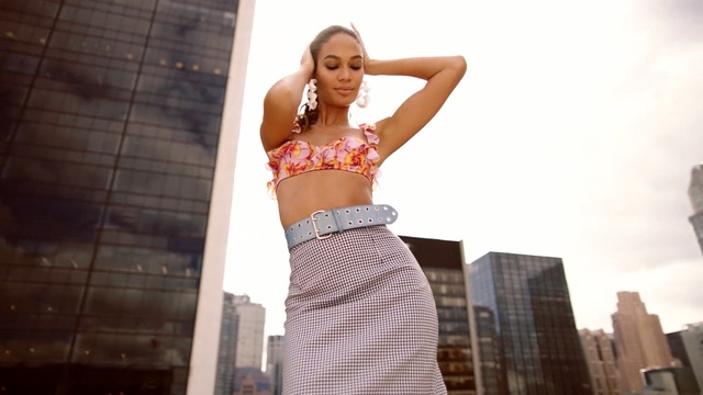 Video Reference: Clothing, Fashion, Beauty, Pink, Photo shoot, Waist, Dress, Abdomen, Crop top, Model, Person