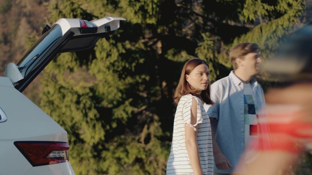 Video Reference: car, photography, vehicle, girl, tree, plant, fun, Person