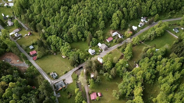 Video Reference: Aerial photography, Bird-eye view, Photography, Landscape, Suburb, Residential area, Tree, Rural area, Land lot, Urban design