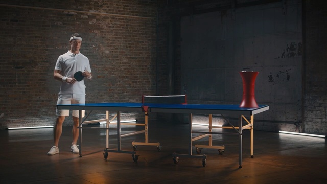 Video Reference: table, furniture, indoor games and sports, chair, table tennis