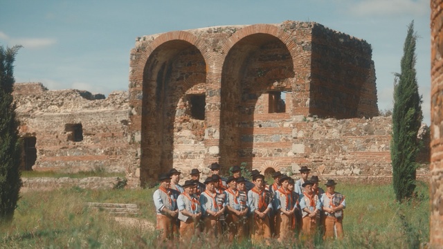Video Reference: historic site, ruins, archaeological site, ancient history, ancient roman architecture, medieval architecture, wall, arch, history, unesco world heritage site, Person
