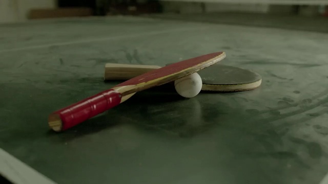 Video Reference: red, cue stick, table tennis racket