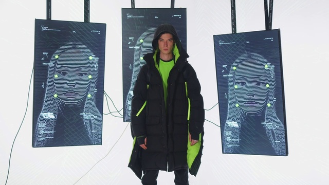 Video Reference: Sleeve, Art, Fashion design, Electric blue, Pattern, Visual arts, Event, Font, Advertising, Graphics