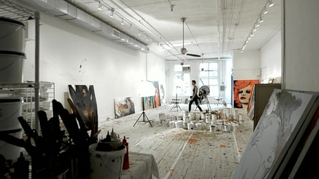 Video Reference: exhibition, interior design, tourist attraction, art exhibition, ceiling, space, loft, art gallery, Person