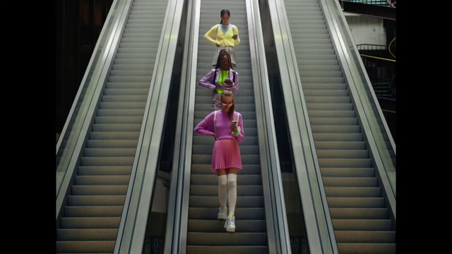 Video Reference: Pink, Fun, Line, Tree, Architecture, Escalator, Window, Symmetry