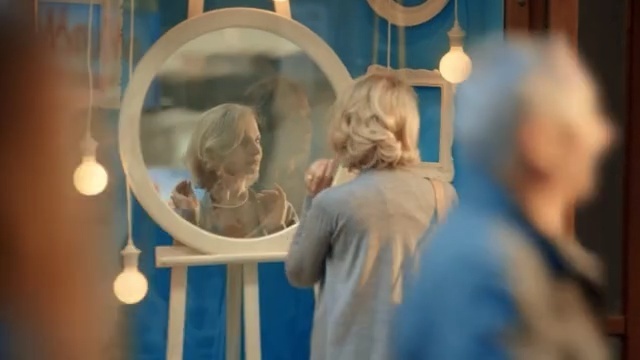 Video Reference: woman, mirror, light, lamp , Person