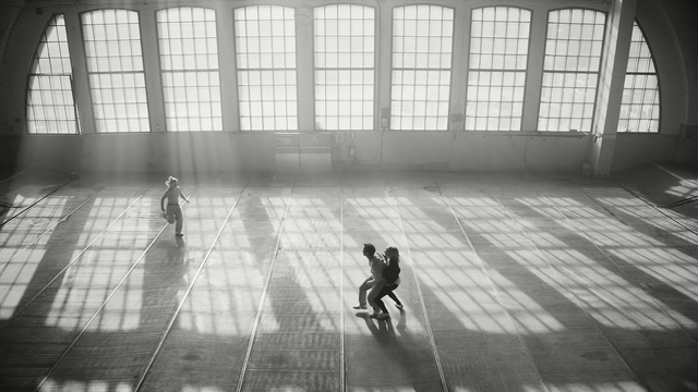 Video Reference: White, Black, Black-and-white, Shadow, Snapshot, Floor, Line, Architecture, Monochrome, Flooring, Person