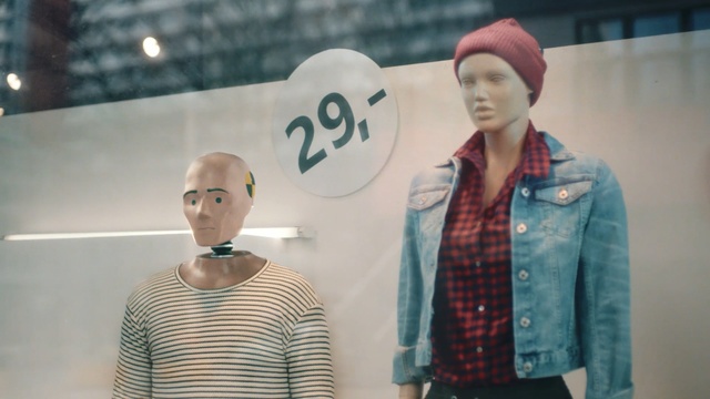 Video Reference: Face, Green, Head, Fashion, Mannequin, Yellow, Cool, Forehead, Design, Human, Person