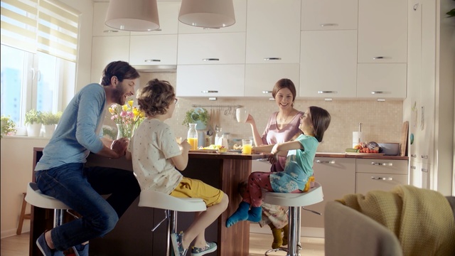 Video Reference: Yellow, Room, Interior design, Table, Fun, Furniture, Sitting, Conversation, Person