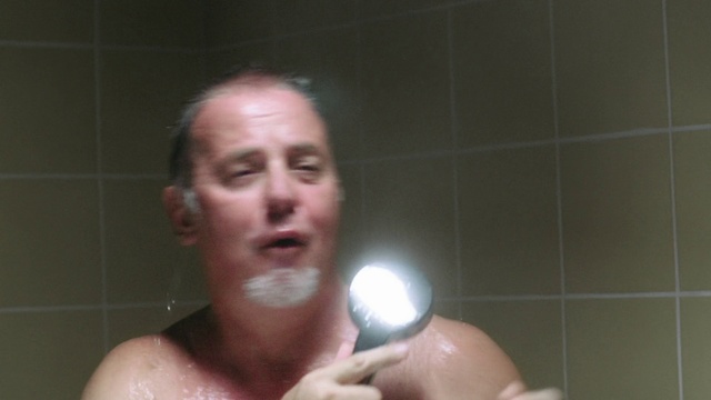 Video Reference: Hair, Face, Nose, Shower, Bathing, Head, Facial hair, Muscle, Fun, Mouth
