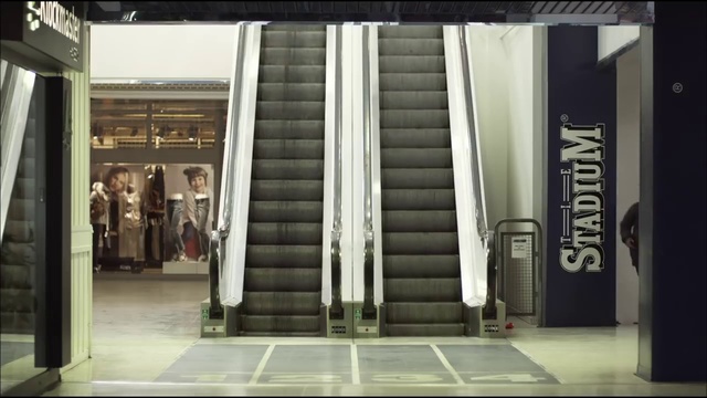 Video Reference: Escalator, Stairs, Metropolitan area, Architecture, Building, Column, Door