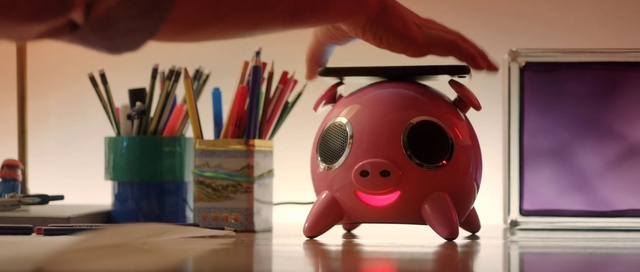 Video Reference: Pink, Piggy bank, Snout, Suidae, Mouth, Toy, Saving, Animation