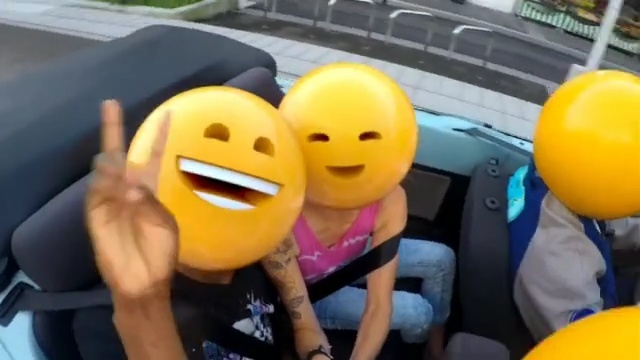 Video Reference: yellow, smile, vehicle, product, happiness, car, fun, recreation, toy, child