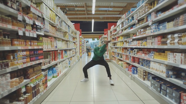 Video Reference: supermarket, retail, grocery store, product, inventory, aisle, convenience store, product, convenience food, building