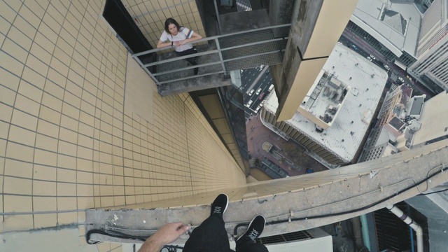 Video Reference: architecture, wall, building, recreation, angle, roof, Person
