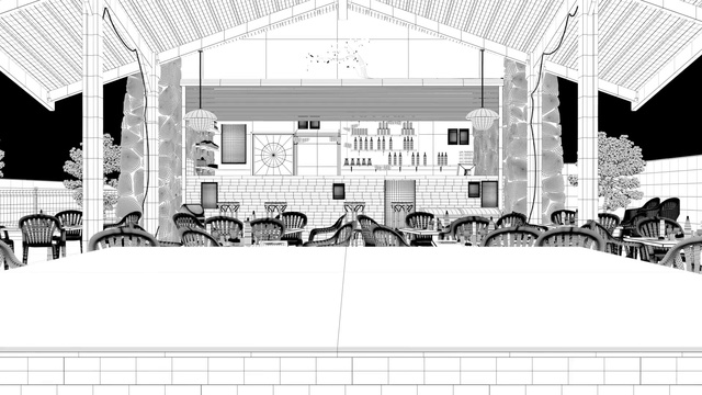 Video Reference: White, Monochrome, Black-and-white, Architecture, Line, Building, Font, Photography, Illustration, House