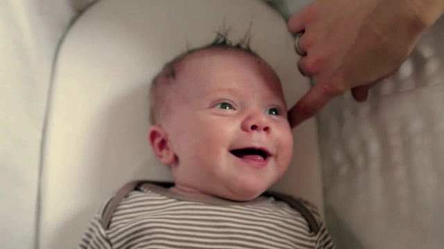 Video Reference: Baby, Child, Face, Skin, Cheek, Nose, Facial expression, Head, Lip, Chin, Person