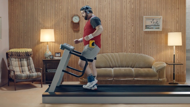 Video Reference: room, shoulder, floor, flooring, window, interior design, exercise machine, Person