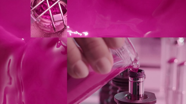 Video Reference: Pink, Purple, Magenta, Violet, Perfume, Water, Wine glass, Material property, Glass, Stemware