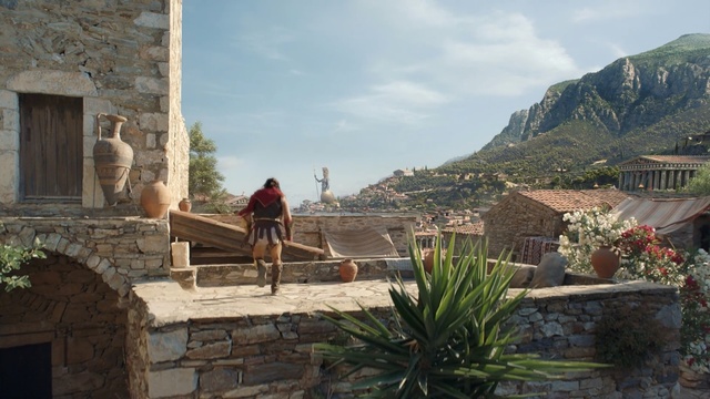 Video Reference: wall, village, tourism, tourist attraction, historic site, sky, mountain, archaeological site, tree, ancient history