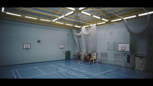 Video Reference: Sport venue, Ceiling, Room, Building, Field house, Floor, Architecture, Hall, Daylighting, Flooring