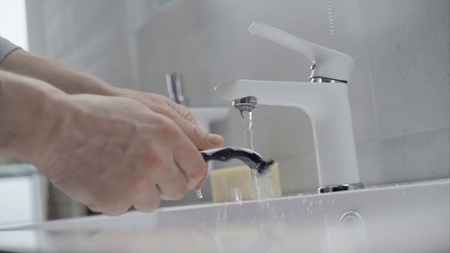 Video Reference: Tap, Sink, Plumbing fixture, Hand, Tile, Washing, Plumbing, Bathroom, Fluid