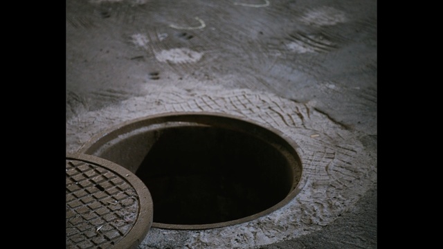 Video Reference: Manhole, Circle, Water, Manhole cover, Sanitary sewer, Drain, Architecture, Storm drain, Floor, Drainage