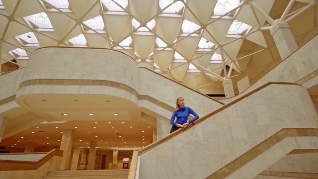 Video Reference: ceiling, stairs, architecture, daylighting, wall, structure, tourist attraction, wood, interior design, roof