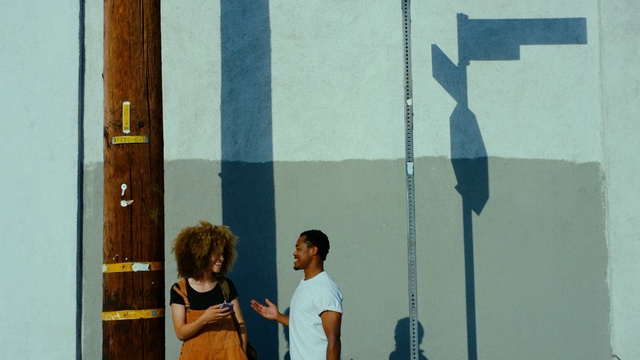 Video Reference: blue, photograph, wall, snapshot, standing, art, wood, door, fun, girl, Person
