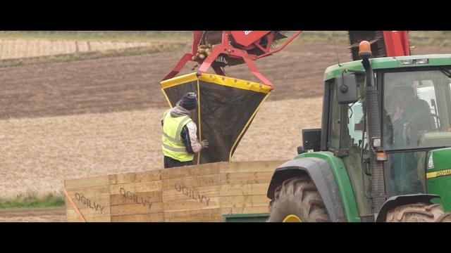 Video Reference: vehicle, field, soil, agriculture, grass, agricultural machinery, farm, grass family, harvester, tree