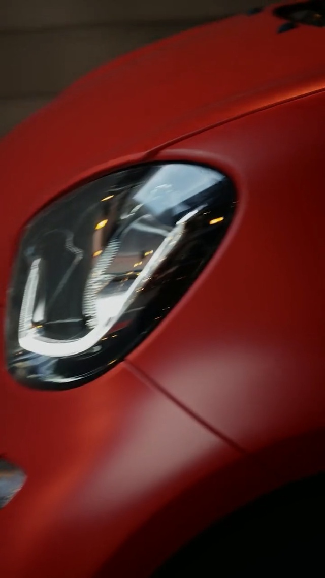 Video Reference: Land vehicle, Vehicle, Car, Red, Automotive design, Automotive lighting, Headlamp, Supercar, Concept car