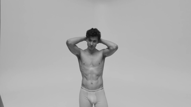 Video Reference: White, Barechested, Standing, Shoulder, Muscle, Arm, Joint, Briefs, Chest, Abdomen