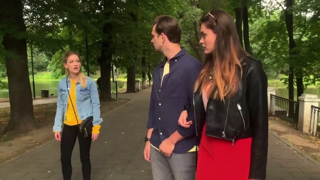 Video Reference: Jacket, Photograph, Social group, Clothing, Jeans, Walking, Outerwear, Public space, Snapshot, Fun