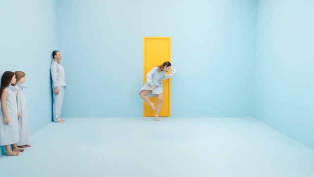 Video Reference: White, Yellow, Orange, Blue, Wall, Room, Textile, Art
