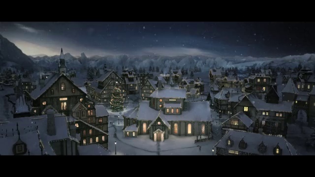 Video Reference: Sky, Town, Atmosphere, Human settlement, Night, Residential area, Architecture, Winter, World, City