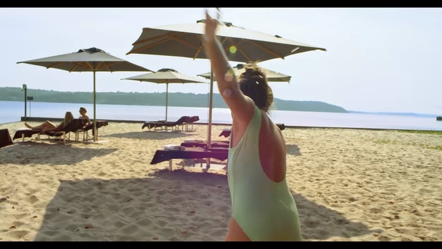 Video Reference: beach, vacation, sand, summer, tourism, leisure, umbrella, sea, fun