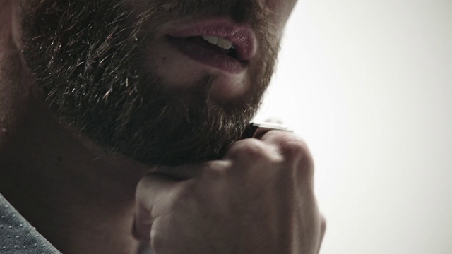 Video Reference: Facial hair, Beard, Hair, Face, Nose, Moustache, Chin, Mouth, Close-up, Neck