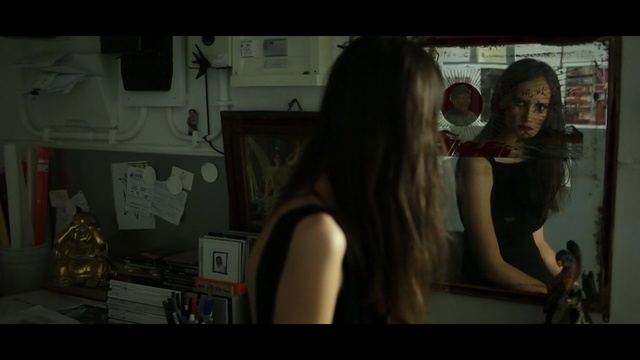 Video Reference: human hair color, girl, darkness, lady, snapshot, screenshot, black hair, mouth, scene, long hair, Person