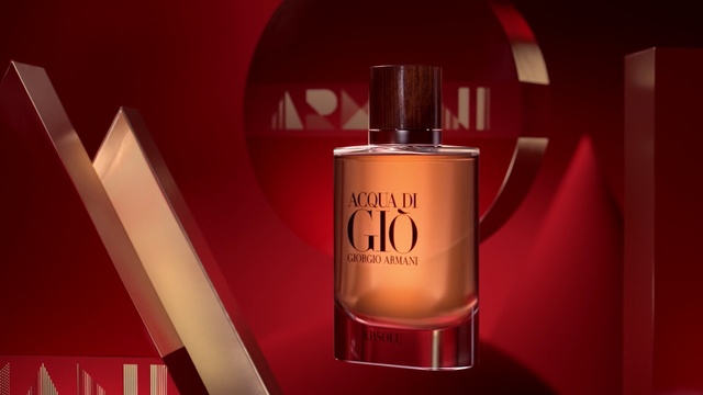 Video Reference: Perfume, Product, Red, Beauty, Liquid, Fluid, Material property, Bottle, Still life photography, Cosmetics, Person