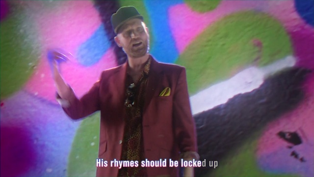 Video Reference: purple, fun, performance, event, song, Person