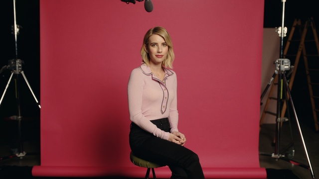 Video Reference: Pink, Shoulder, Fashion, Blond, Joint, Sitting, Photo shoot, Photography, Magenta, Leg