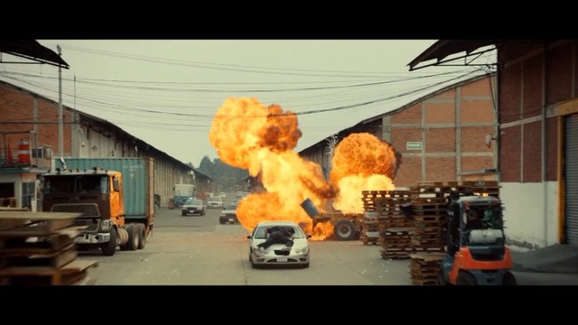Video Reference: Explosion, Mode of transport, Luxury vehicle, Stunt performer, Vehicle, Heat, Car, Flame, Fire