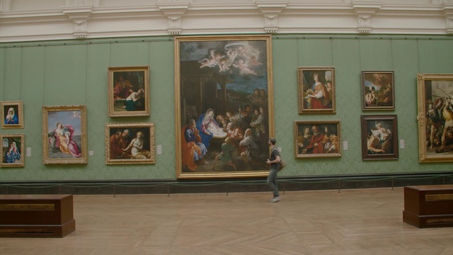 Video Reference: Art gallery, Museum, Collection, Painting, Tourist attraction, Art, Visual arts, Modern art, Art exhibition, Building