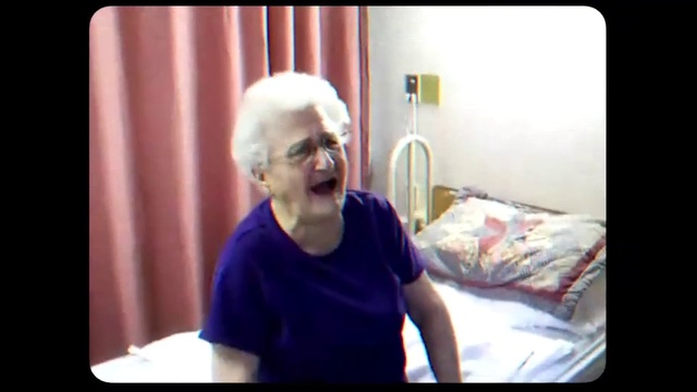 Video Reference: Hair, Nose, Blond, Cheek, Mouth, Sitting, Human, Finger, Glasses, Muscle