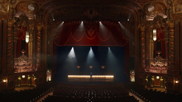 Video Reference: Stage, Theatre, heater, Building, Lighting, Movie palace, Music venue, Interior design, Auditorium, Opera house, Person