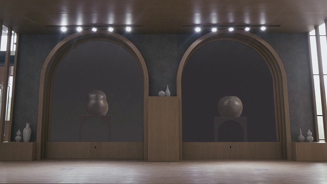 Video Reference: Arch, Architecture, Lighting, Room, Floor, Flooring, Tile, Building, Door, Furniture