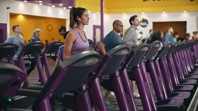 Video Reference: gym, structure, room, sport venue, exercise machine, leisure, exercise equipment, physical fitness, indoor cycling, physical exercise, Person