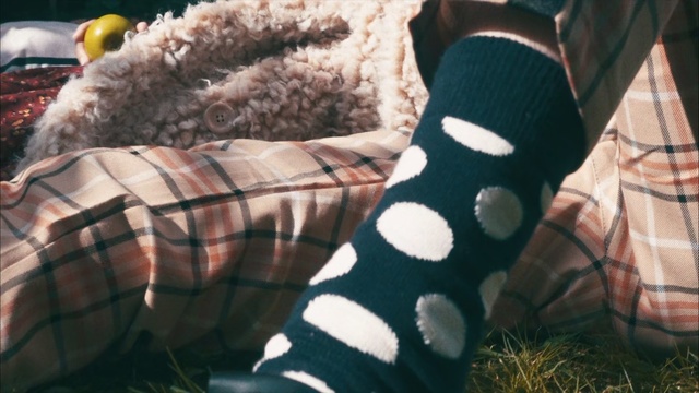 Video Reference: Sock, Grass, Leg, Pattern, Design, Wool, Human leg, Fashion accessory, Textile, Pattern